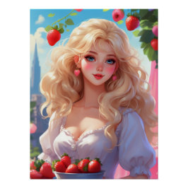 Erdbeerprinzessin Glossy Poster