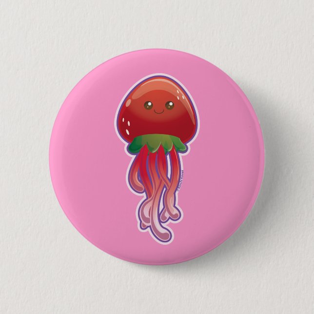 Erdbeerquallen Button (Vorderseite)