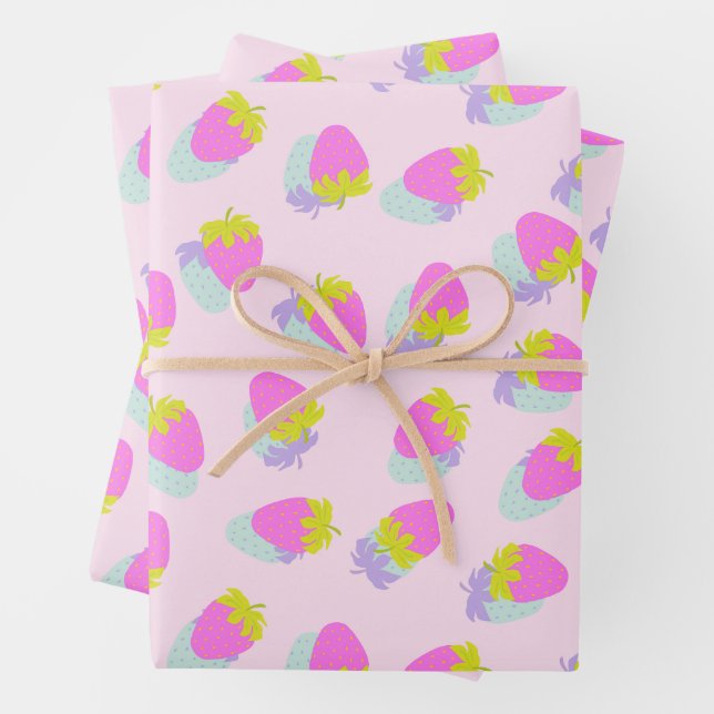 Erdbeerrosa Geschenkpapier Set (Beispiel)