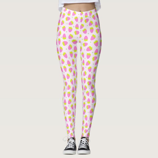 Erdbeerrosa Leggings (Vorderseite)