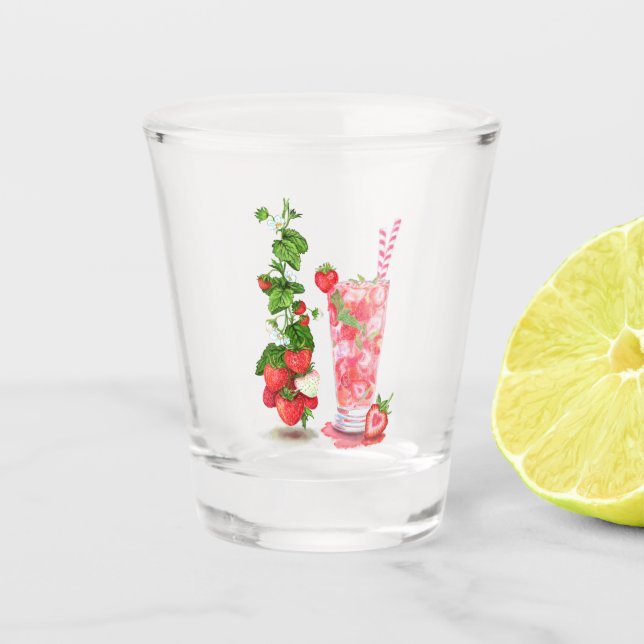 Erdbeersaft Coole Früchte Getränke - frisch Schnapsglas (Vorderseite)