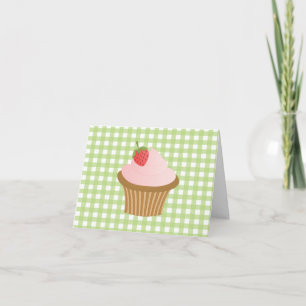Erdbeerschokolade Cupcake Dankeskarte