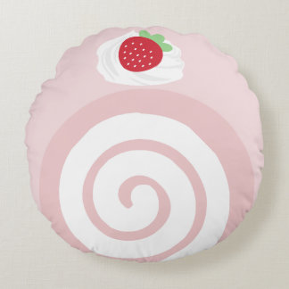 Erdbeerschweizer Rollenkuchen-Kissen Rundes Kissen