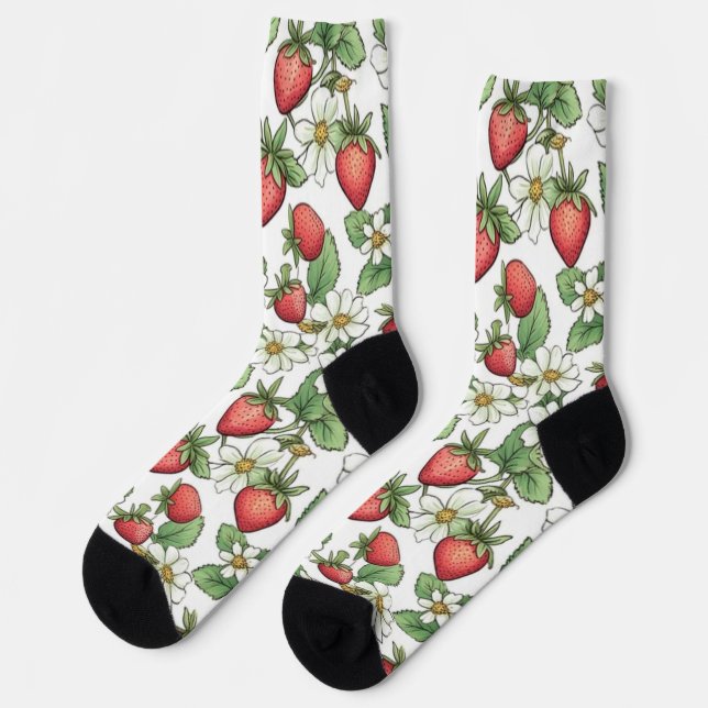 Erdbeersocken Socken (Linkes Detail)