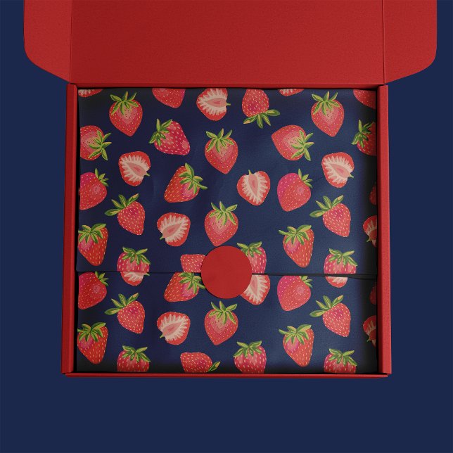 Erdbeersommer Seidenpapier (Strawberry pattern tissue paper)