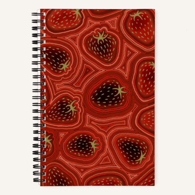 Erdbeerspirale Spiralblock Notizbuch (Vorderseite)