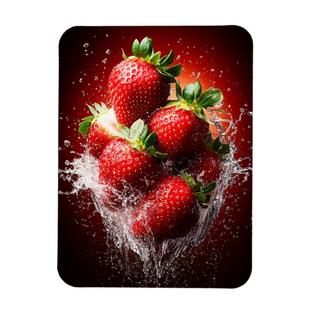 Erdbeersplash Magnet (Vertikal)