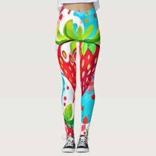 Erdbeersplash-Muster Leggings