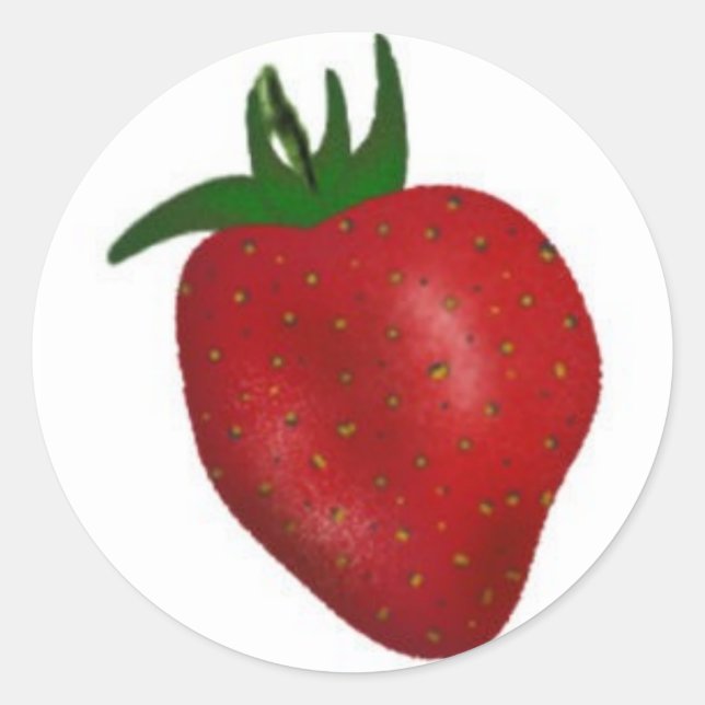 Erdbeersticker Runder Aufkleber (Vorderseite)