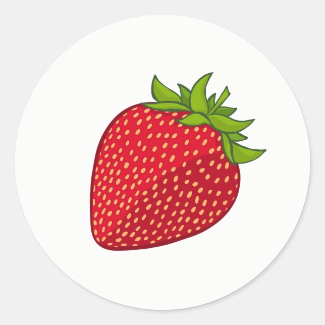 Erdbeersticker Runder Aufkleber (Vorderseite)
