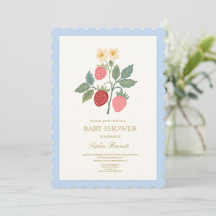 Erdbeerstrauß-Blüten-Baby-Shower-Einladung Einladung