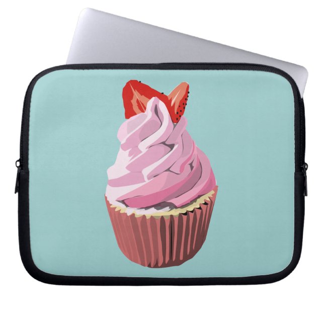 Erdbeerstrudelkuchen-Laptophülse Laptopschutzhülle (Vorderseite)