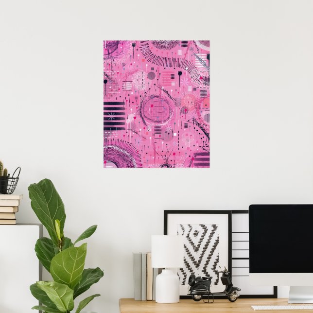 Erdbeersundae-Abstrakte Kunst  Poster (Heimbüro)