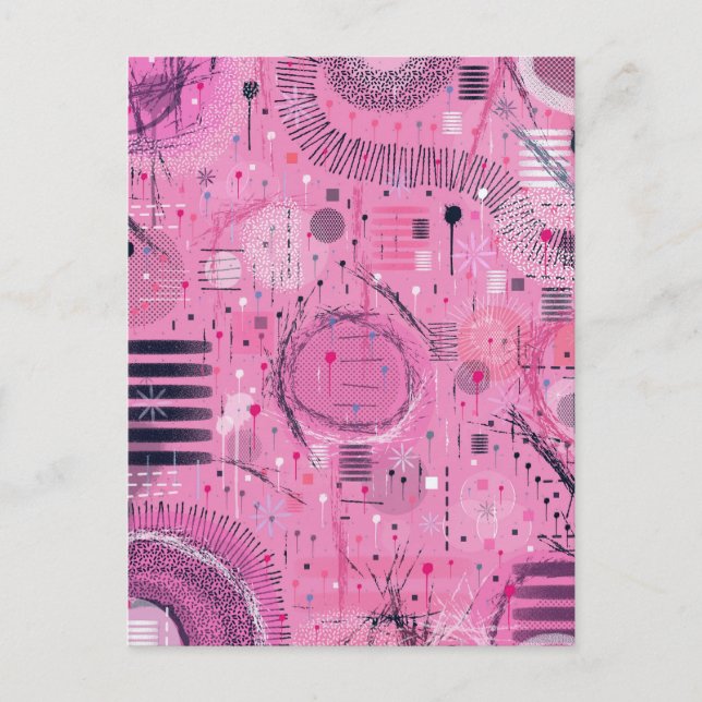 Erdbeersundae-Abstrakte Kunst Postkarte (Vorderseite)