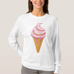 Erdbeersundae in Waffelkonus mit Topping T-Shirt
