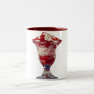 Erdbeersundae Zweifarbige Tasse