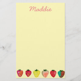 Erdbeersüße niedliche Fruchtfarbe Briefpapier