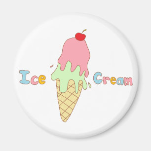 Erdbeertadellose Eistüte Magnet