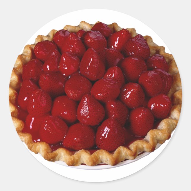 Erdbeertorte Runder Aufkleber (Vorderseite)