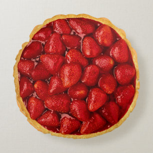 Erdbeertorte Rundes Kissen