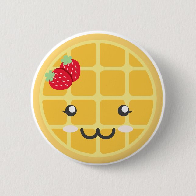Erdbeerwaffel Button (Vorderseite)