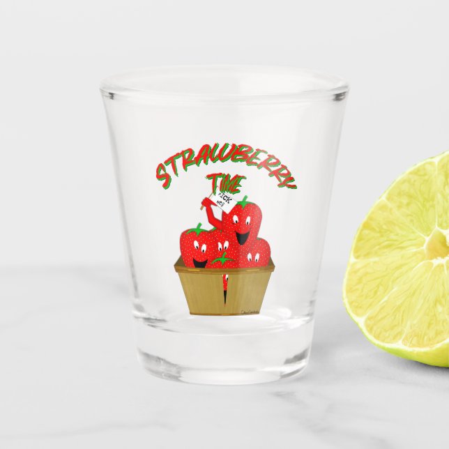 Erdbeerzeit! Schnapsglas (Vorderseite)