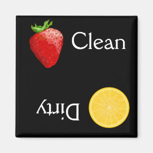 Erdbeerzitronen-Frucht-saubere schmutzige Magnet