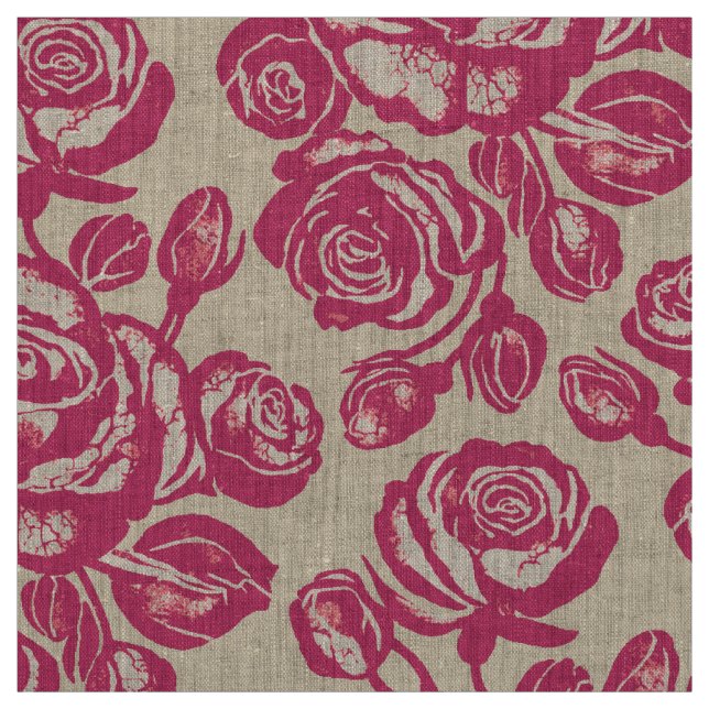 Erdbere Rose Pink Stoff (Muster)