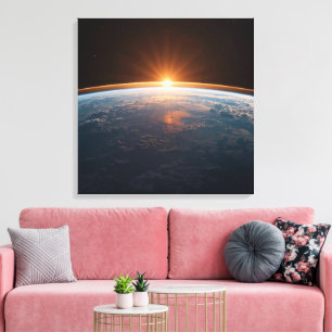 Erdblick aus dem Weltraum Blauer Planet Astronau Leinwanddruck