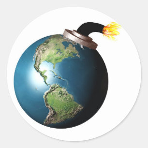 Erdbombe Runder Aufkleber