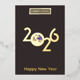 Erde 2026 - Berufliche Neujahrskarte auf bg Folieneinladung