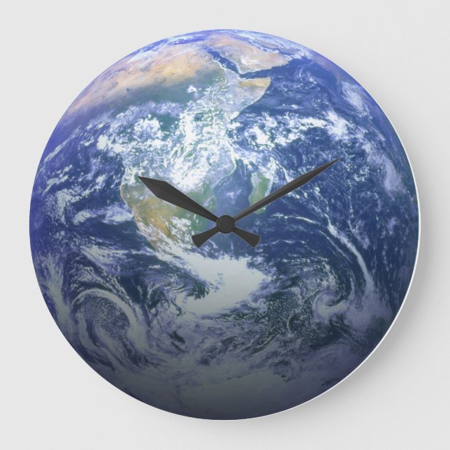Erde - 3D-Effekt Große Wanduhr (Vorderseite)