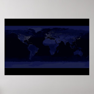 Erde am Nacht 78x52 (55x37) Poster
