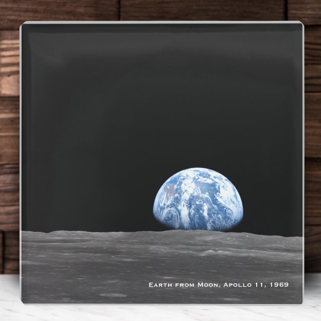 Erde auf dem Mond, Apollo 11, 1969 Küche Glasuntersetzer (Von Creator hochgeladen)
