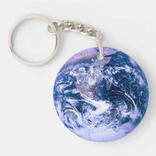 Erde aus blauem Marmor im Weltraum Schlüsselanhänger