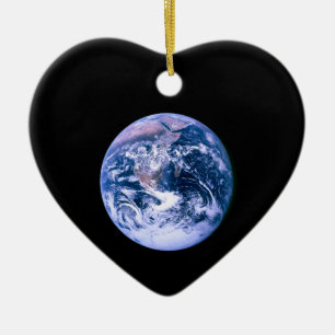 Erde aus dem Weltraum "Blauer Marmor" Keramikornament