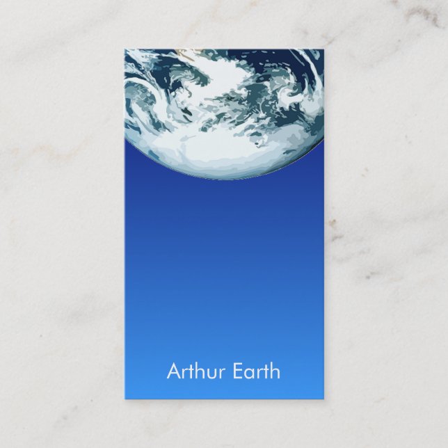 Erde aus der Weltraumkarte Visitenkarte (Vorderseite)