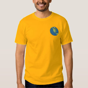 Erde Besticktes T-Shirt