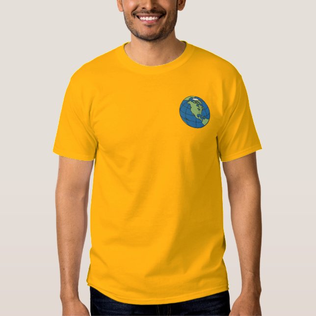 Erde Besticktes T-Shirt (Vorderseite)