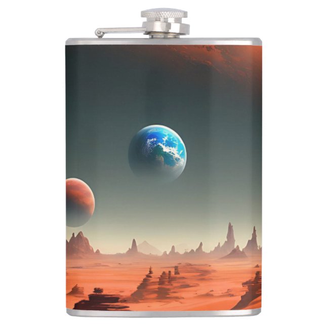 Erde, das nennen Mars, Hüftkolben Flachmann (Vorderseite)
