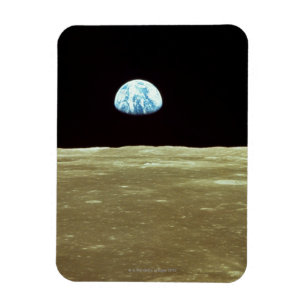 Erde, die über Mond steigt Magnet