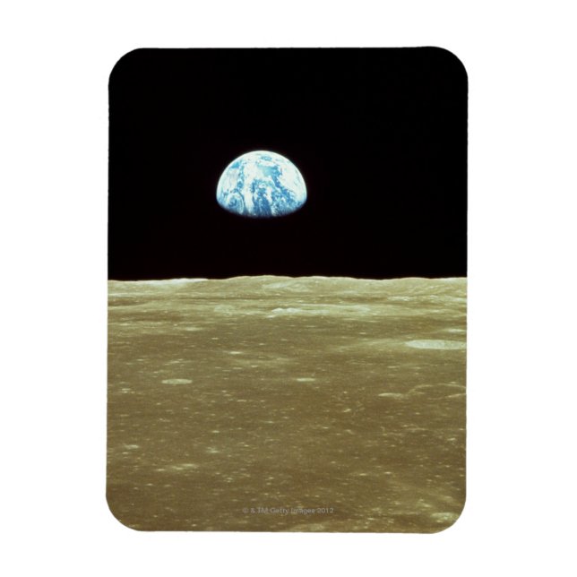Erde erhebt sich über dem Mond Magnet (Vertikal)