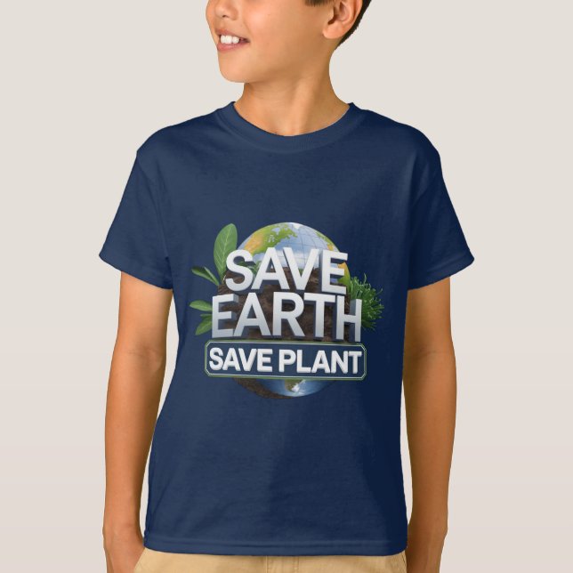 "Erde Gerettet, Pflanze-Umweltdesign Gerettet" T-Shirt (Vorderseite)
