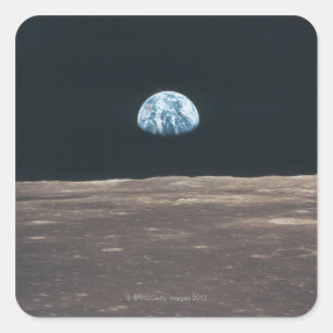Erde gesehen vom Mond Quadratischer Aufkleber
