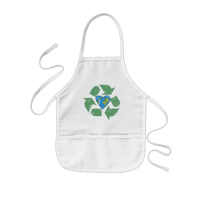 Erde-Herz-Recycling-Schürze Kinderschürze (Vorne)