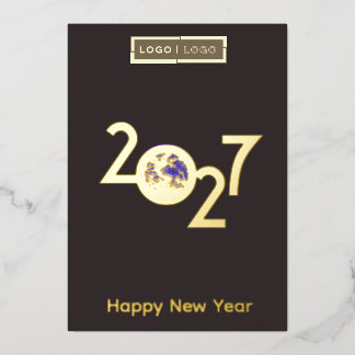 Erde in 2027 - Professionelle Neujahrskarte Folieneinladung