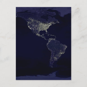 Erde in der Nacht Postkarte