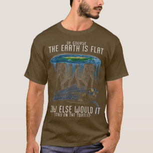 Erde ist flache Gesellschaft Schildkröten Elefante T-Shirt