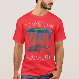 Erde ist flache Gesellschaft Schildkröten Elefante T-Shirt