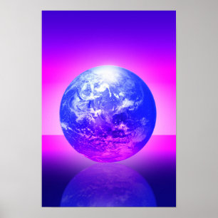 Erde Kristallkugel Druck, Wertposter Papier Poster